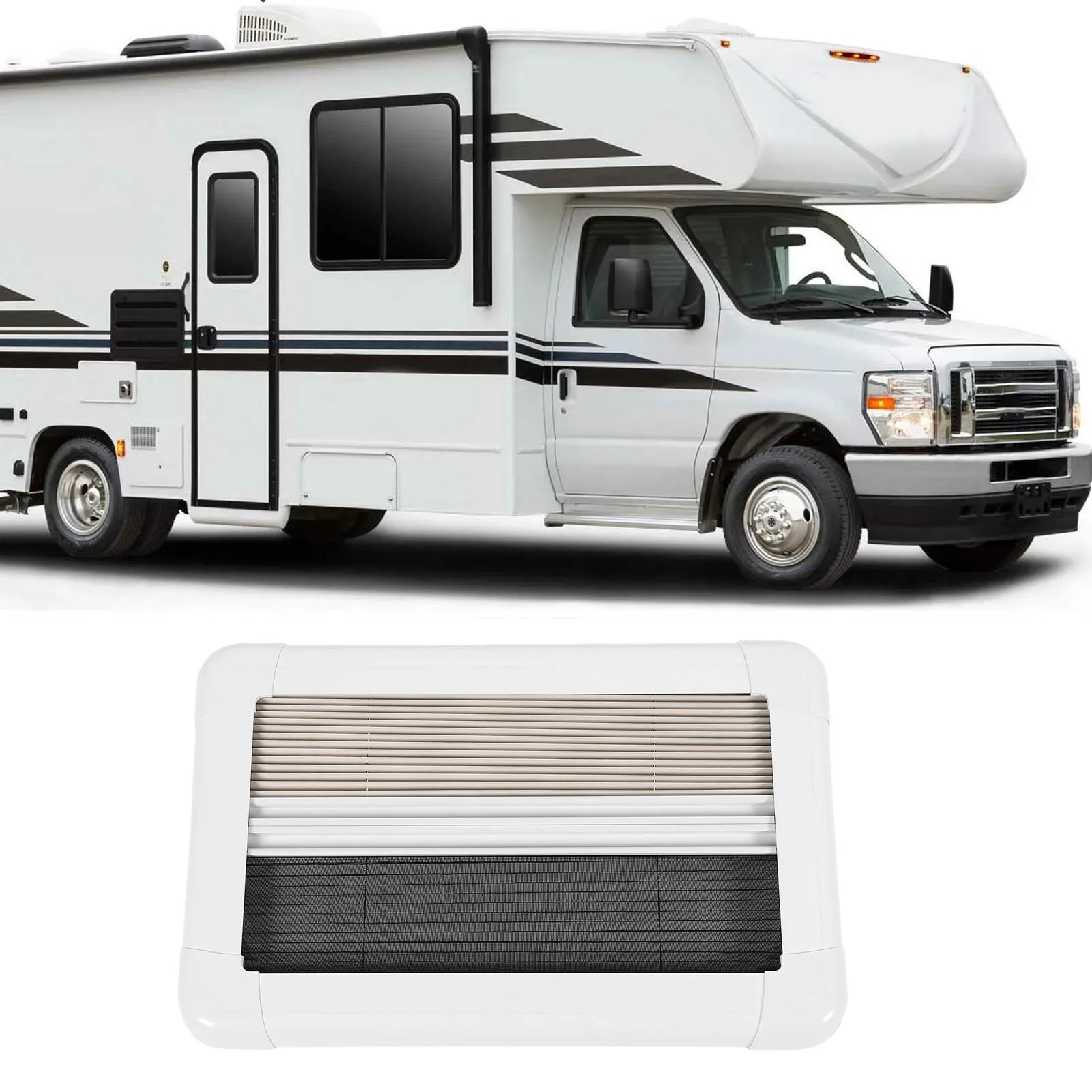RV Accessories Motorhome Pleated Window Interior Shade Blinds Screen UV ...