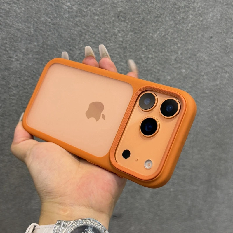 Sleek Translucent Phone Case with Air Camera Control Button - Durable Acrylic TPU Hybrid Armor Mat Cover