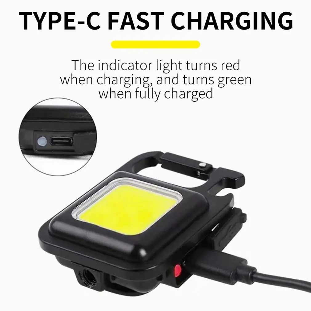 

Hot 2Pcs Work Torch Mini LED USB Rechargeable Pocket Portable Keychain Outdoor Camping Small Light Bottle Opener Fast Delivery