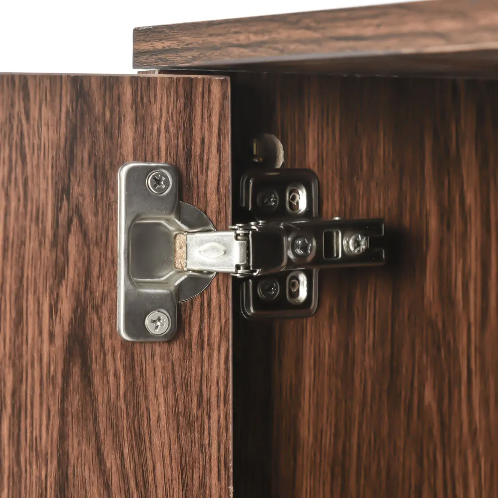 PINGGO Dreitüriger Beistellschrank Exklusiver Geräumiger Stauraum mit Strukturierten Massivholztürpaneelen Laminierte Platten Inbegriffen – Detail 20