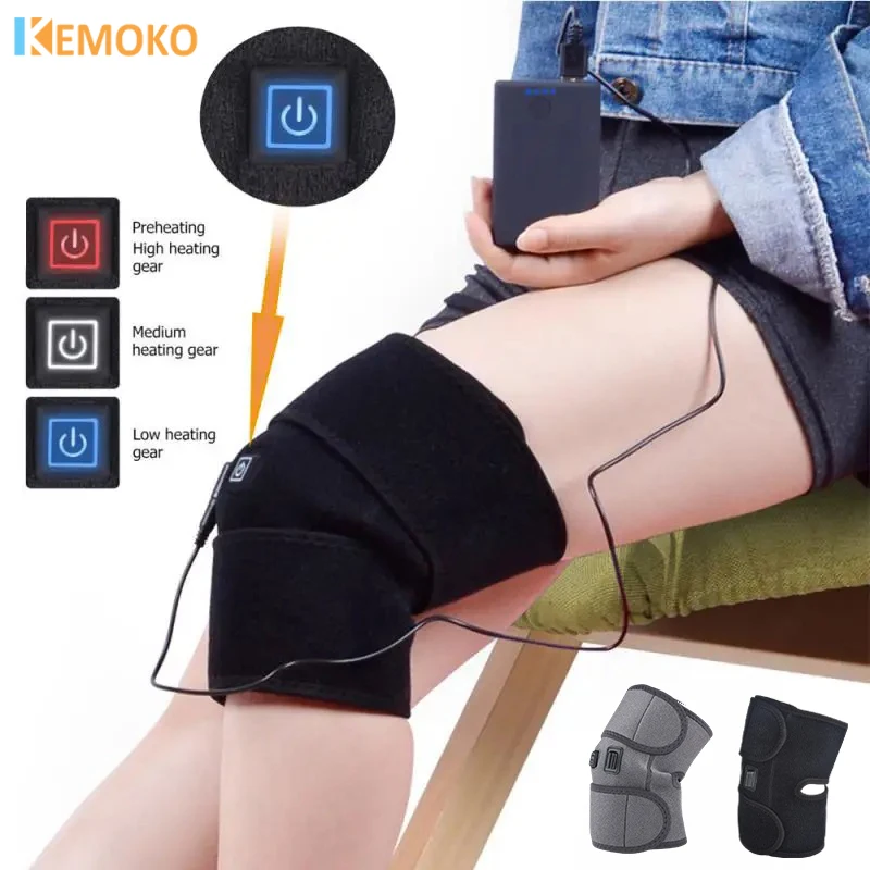 Electric Heated Knee Massager Infrared Therapy Hot Compress Vibrations Knee Back Shoulder Elbow Brace Arthritis Pain Relief electric leg heating knee pads infrared heated therapy hot compress knee arthritis pain relief back shoulder elbow brace healthy