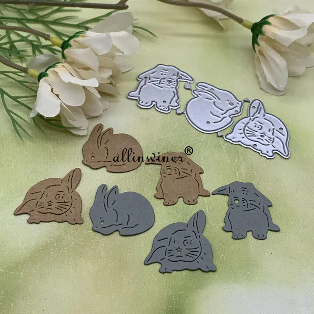 Cute Easter Bunny Metal Cutting Die For DIY Paper Art Crafts
