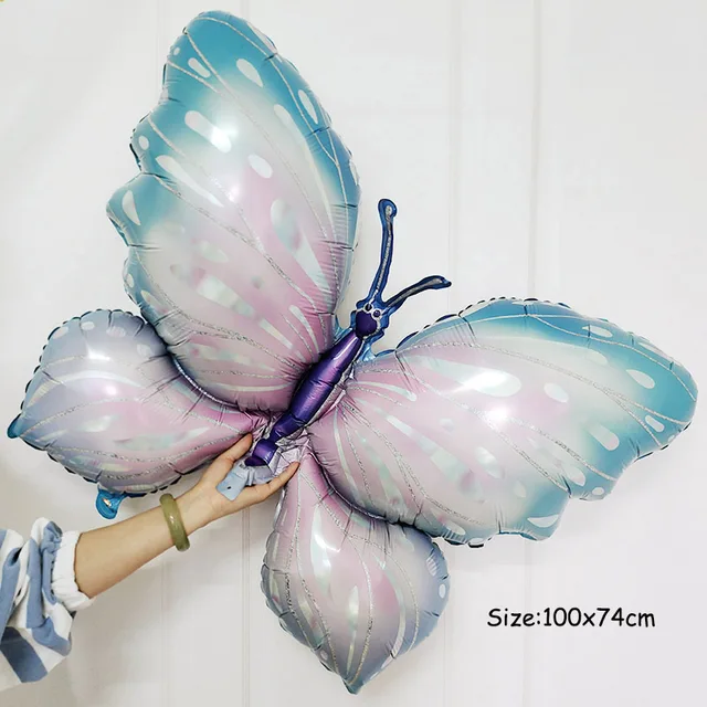 Ballon papillon rose et or 1m - Décoration anniversaire fille