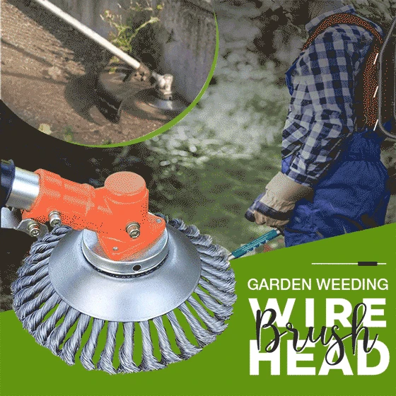 Garden Weeding Wire Brush Head Steel Wheel Lawn Mower Grass Eater Trimmer Brush Cutter Tools Grass Trimmer Head Weed Brush