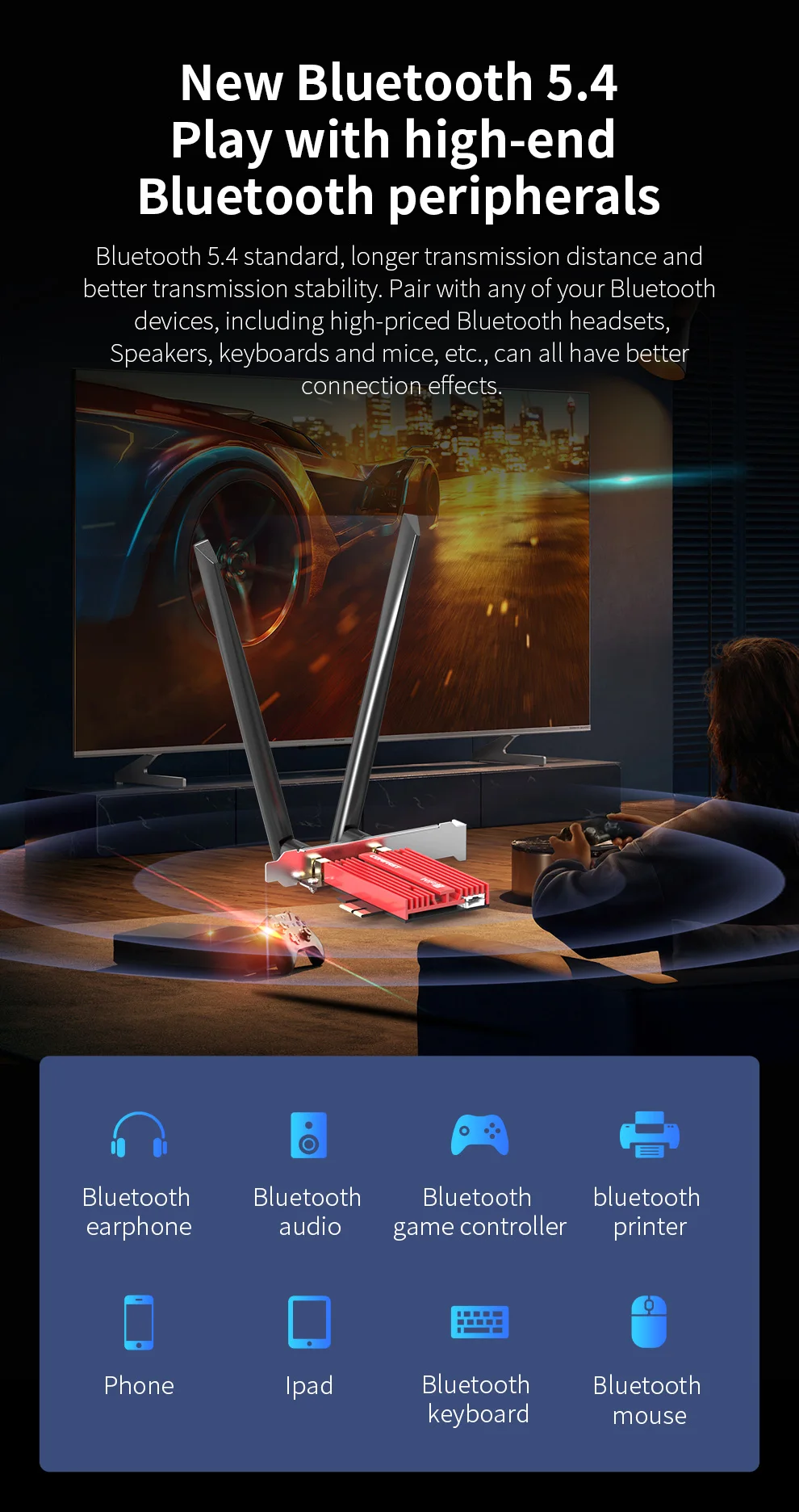 COMFAST WiFi 7 Pci Express Wifi アダプター BT5.4 WPA4 ワイヤレス