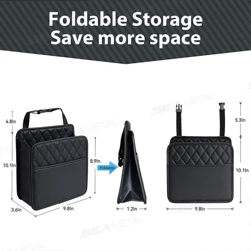 BLALION Multifunctional Car Seat Storage Bag Leather Storage Bag Garbage Bag Hanging Storage Bag Suitable For Most Car Models - Image 2