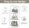 Clear Display Box Organizer Stackable with Magnetic Door Large Capacity Storage Box Purse  Showcase For Makeup Book Collectibles