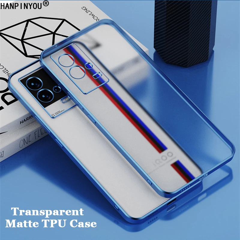 Gerader Rand-Beschichtungsrahmen Transparentes, mattes, weiches TPU-Gehäuse für vivo iQOO 8 9 Pro Airbag Anti-Drop-Objektiv Volle Abdeckungsschale_voghion.com