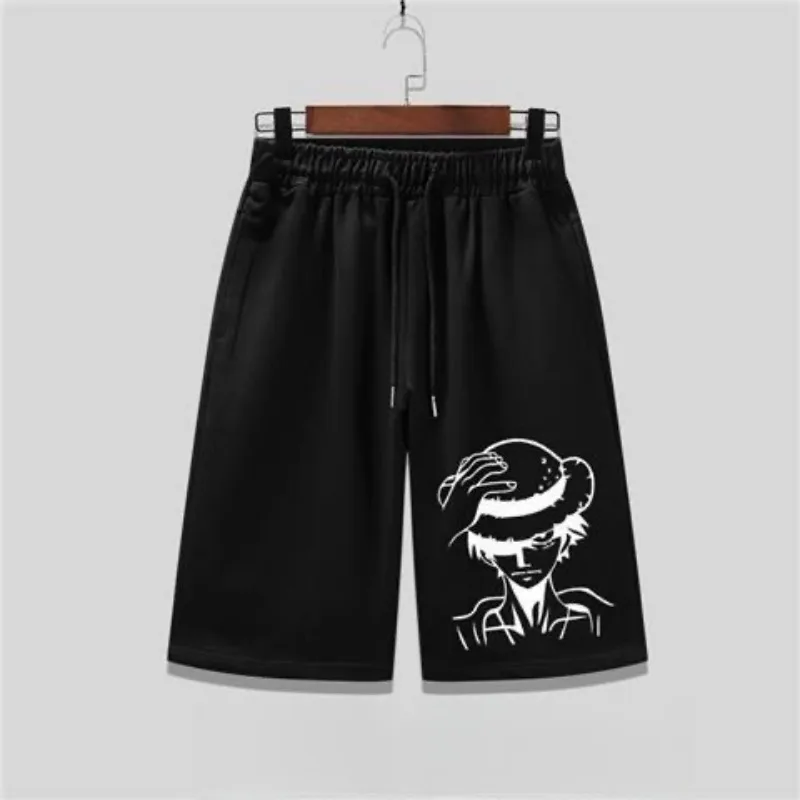 Summer Men's One Piece Short Pants  Two-dimensional Casual Five-minute Pants  Loose Anime Trendy Brand Knee Print 4