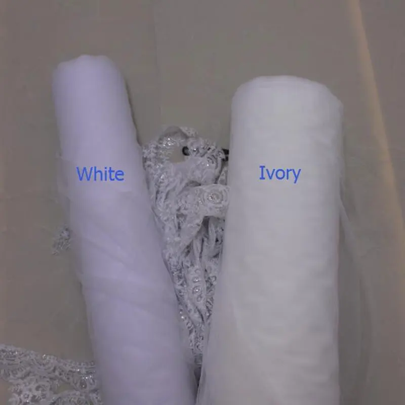 Bridal Elbow Length Cut Edge Wedding Veil bridal veil With Comb Tulle 2T White Ivory Black