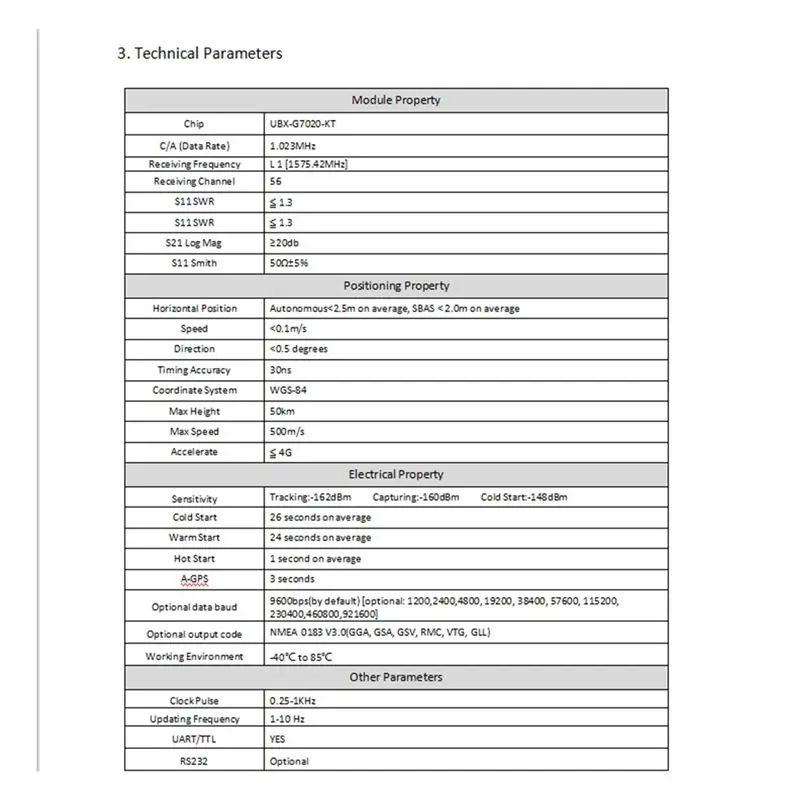 안테나 TTL 1-10Hz 및 플래시 기능을 갖춘 전문가용 GPS 모듈, 비행 제어 모델 항공기용(VK2828U7G5LF)
