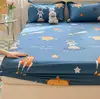 100% Cotton Bed Fitted Sheet With Elastic +2pc Pillowcases Flower Aerospace Bed Sheet Single Full Queen King Cal-King Size B82A 5