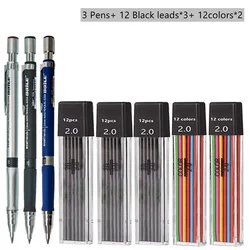 Premium Mechanical Pencil Set with 2B Lead Refills for Writing, Sketching, and Art (Mix color set D)
