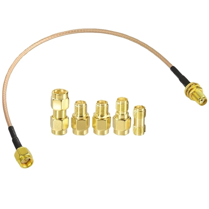 Câble Coaxial Coaxial RF SMA mâle vers SMA femelle 30 cm avec 5 pièces Kit d'adaptateur Coaxial RF câble SMA KIT d'adaptateur SMA vers SMA RPSMA
