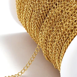 Gold - Tone Stainless Steel Extension Chain, 2 Meters - Versatile Jewelry Accessory for Necklaces and Bracelets (Gold Color)