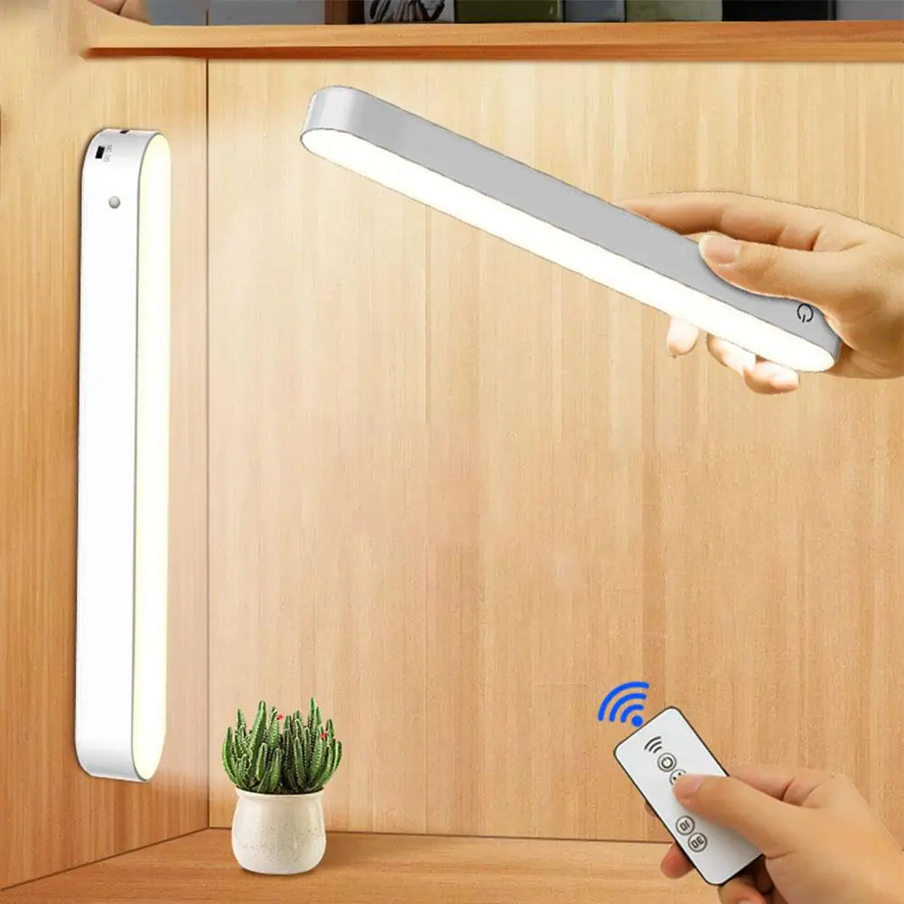 

1 Pcs Led Study Lamp Dimmable Usb Rechargeable Reading Light 3 Levels Color Temperature Adjustable Remote Control Night Light