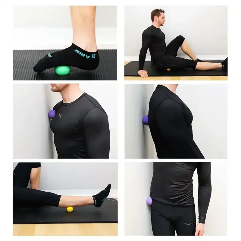 Lacrosse Massage Ball Rubber Camouflage Yoga Muscle Massage Roller Relaxation Pain Relief Portable Physiotherapy Ball 6.3cm