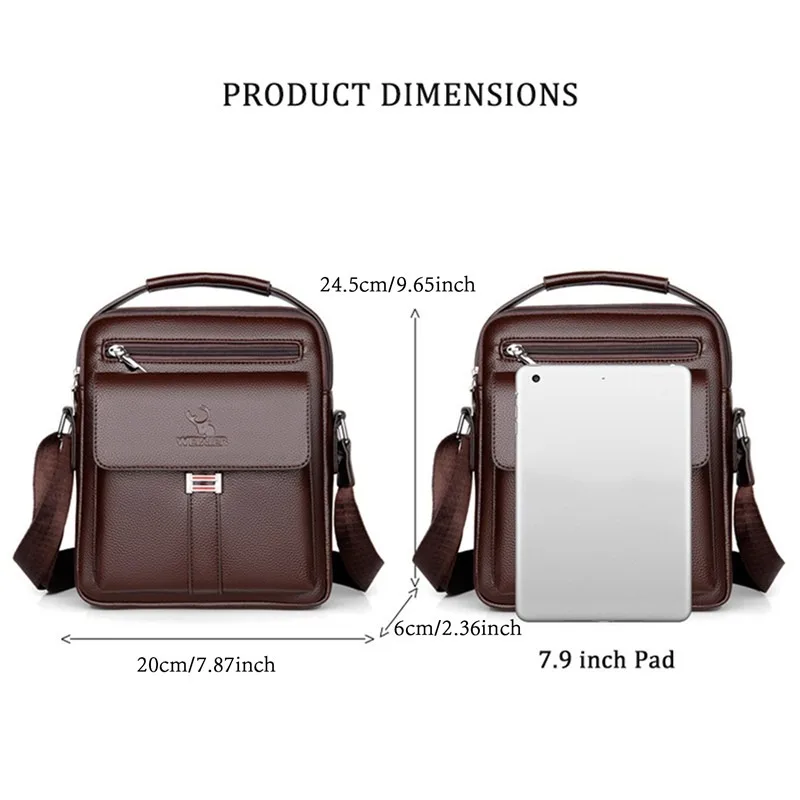 High Quality Men Shoulder Bag Men PU Leather Flaps Men's Crossbody Bags Business Flap Male Solid Messenger Bag Travel Bag