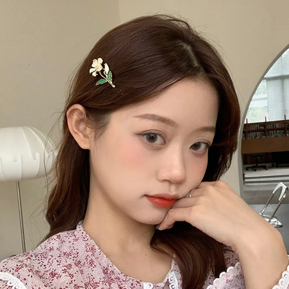우아한 꽃 머리핀 프리미엄 합금 세련된 헤어 클립 결혼식 파티 일상 사용 여성 헤어 액세서리