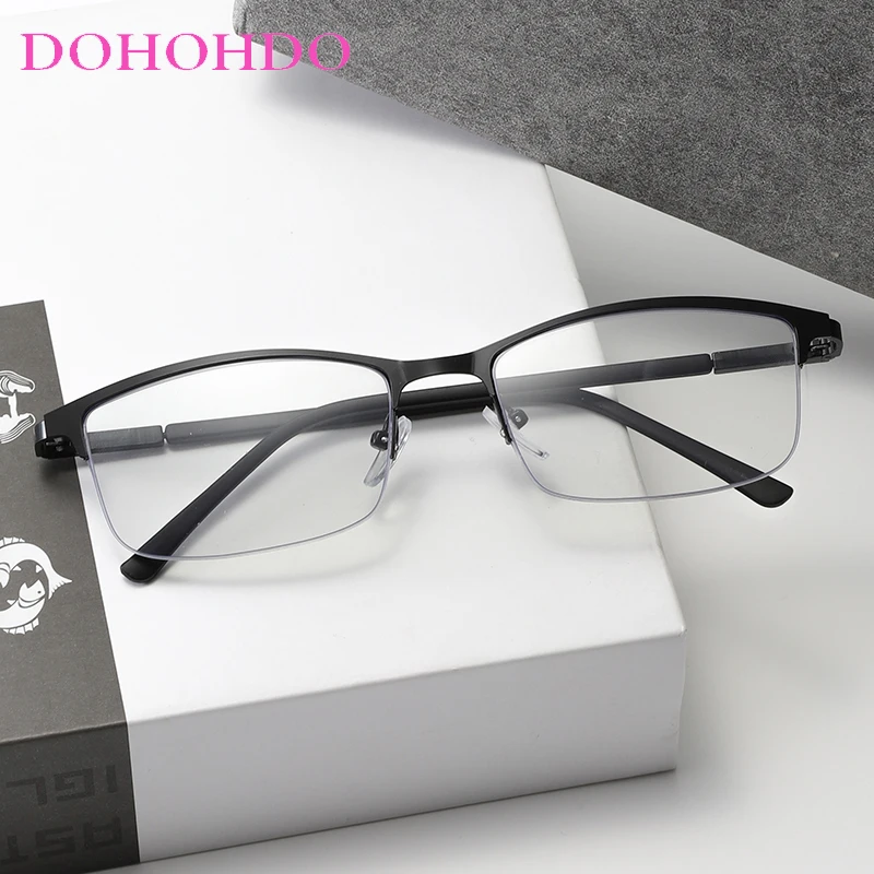 Ultra-Light Blue Light Blocking Reading Glasses for Men and Women - Metal Frame, Anti-Glare, Anti-Radiation Computer Eyewear
