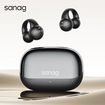 Sanag Z20 무선 블루투스 이어클립 헤드셋, 360 ° 파노라마 사운드, TWS 무선 헤드폰, 지능형 HD 통화 스포츠 이어폰