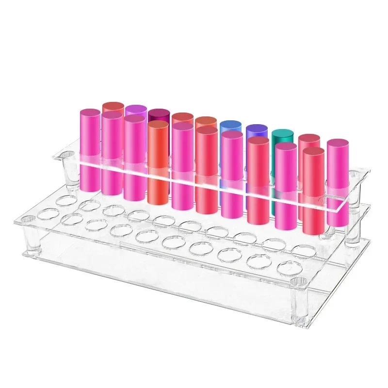 

High Quality 2 Layers Lipstick Holder Acrylic Display Stand Multi Level 40 Deep Slot Makeup Organizer