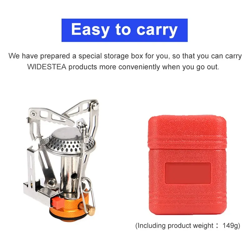 Widesea Camping One-piece Gas Stove Heater Tourist Burner Foldable Outdoor Picnic Kitchen Equipment Supplies Survival Furnace camping gas stove