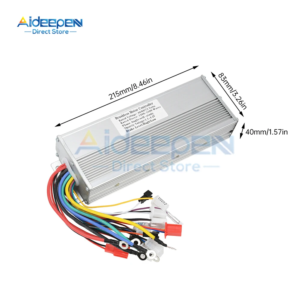 48V/60V/64V/72V 1200W-1500W Brushless DC Motor Speed Controller for Electric Bicycle E-Bike Scooter Electric Bicycle Accessories