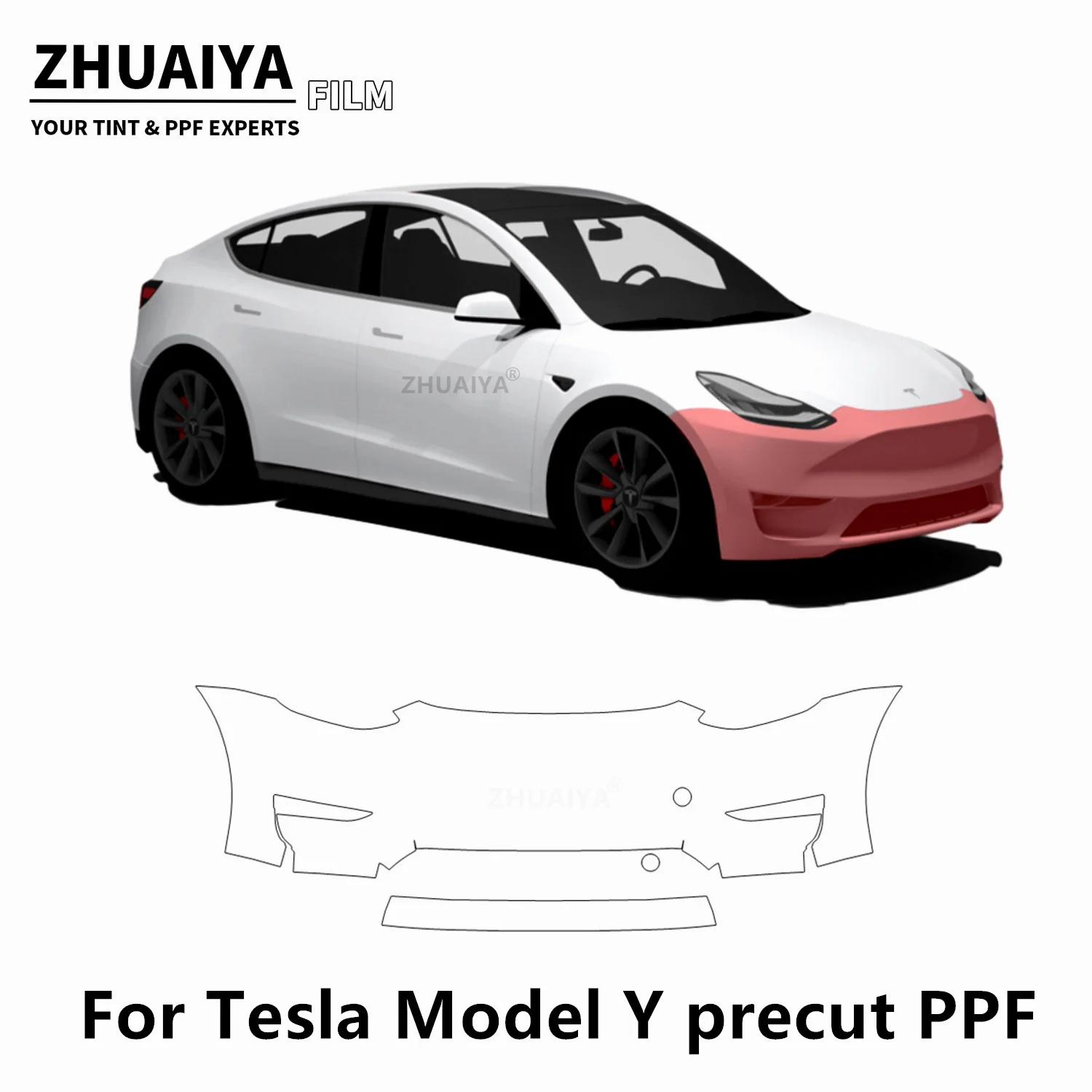 2020-2024 For Tesla Model Y Front Bumper PPF Paint Protection Film 8mil car  body film - AliExpress