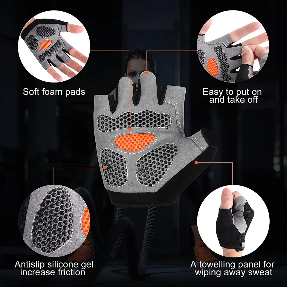 New Men's Cycling Gloves - Half Finger Gel Padding, Breathable Sports Gloves (Unisex)