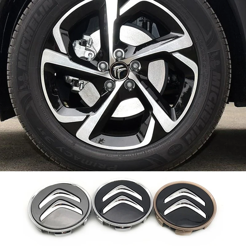 4pcs 60mm 4 pin Car styling Auto Car Wheel Center Hub Caps Rim Caps Covers emblem For Citroen C3 C4 C5 C6 C-Quatre Accessories wheel hub caps