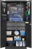 Metal Garage Storage Cabinet with Locking Doors and 2 Drawers Heavy Duty Steel Tool Cabinet with Pegboard 71" Lockable Cabinets 1