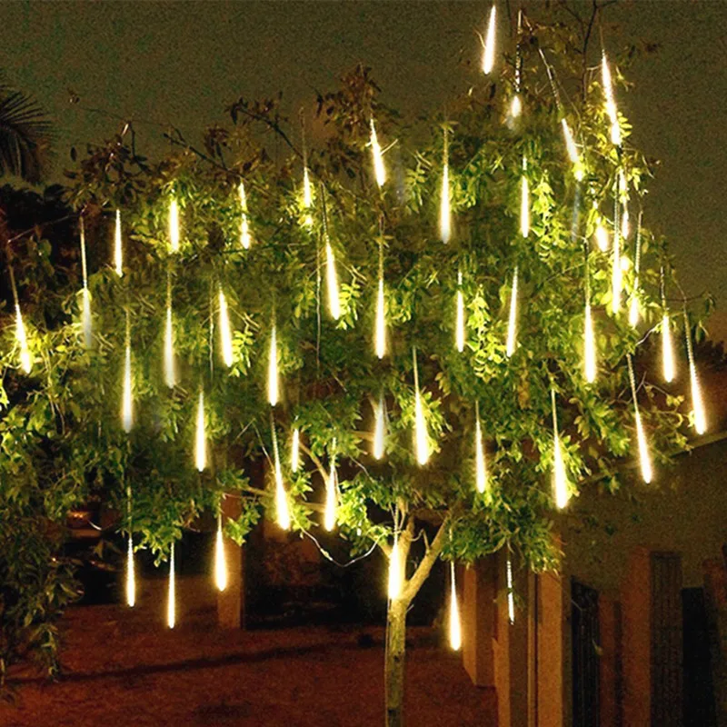 

30/50cm 8 Tube Meteor Shower Rain LED String Lights Christmas Tree Decorations Street Garland for Outdoor Wedding Fairy Garden
