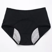 Slip physiologique pour femmes, 2 pièces, culotte menstruelle pour filles, anti-fuite, taille moyenne, sous-vêtements en soie glacée 2