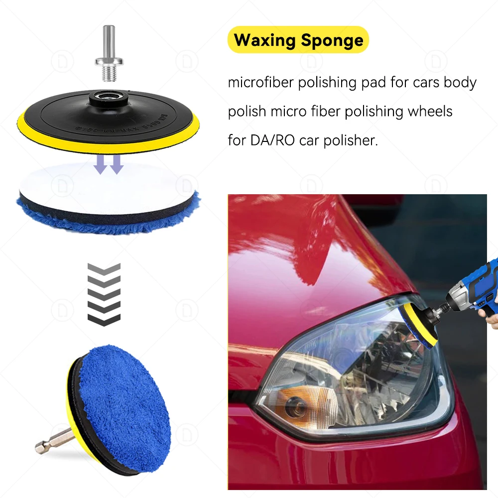 21pcs 3Inch Car Headlight Polishing Scouring Pad Auto Restoration