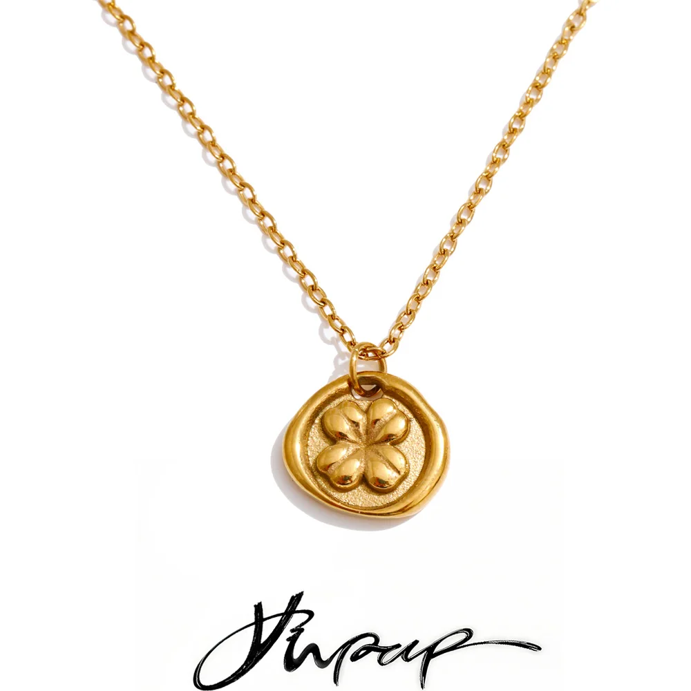 Yhpup Stainless Steel Necklace Water Resistant Metal Jewelry