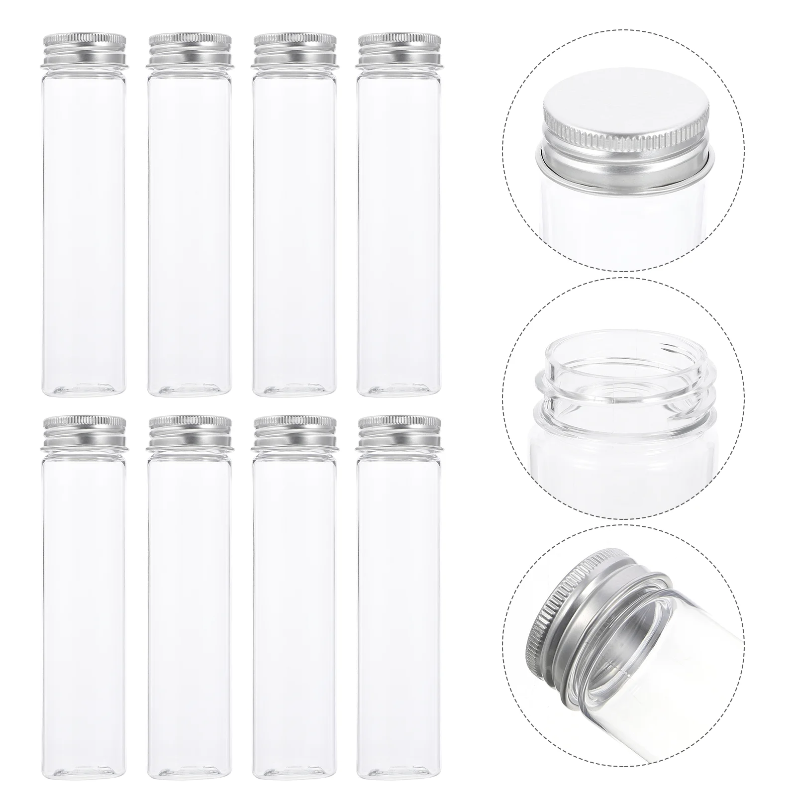 

Tubes Test With Plastic Caps Clear Screw Tube Lids Candy Plants For Bath Salt Favor Party Cap Organizer Small Bottles Tubing