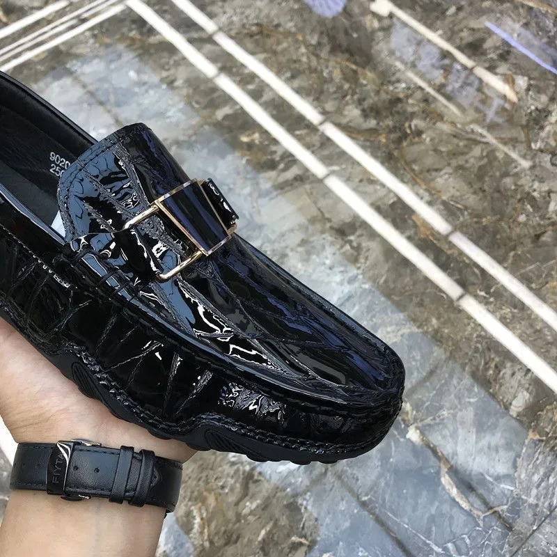 

Hot Sale Men Casual Slip On Shoes Genuine Leather Loafers Shoes Mens Black Sport Casual Shoes for Men Non-Slip Driver Shoes Man