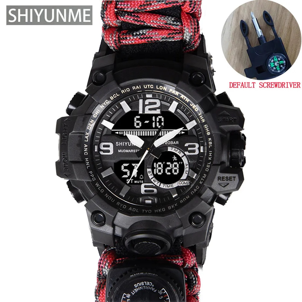 SHIYUNME Military Digital Watch Men Waterproof Outdoor Sport Men Watches Compass Electronic Chronograph relogio masculino 