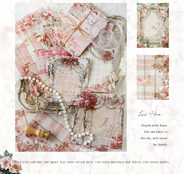 30 Blatt Dekor Scrapbook Vintage Materialien Papier Combo Kit DIY Junk Journal Collage Fotoalbum Retro Hintergrundpapier – Detail 5
