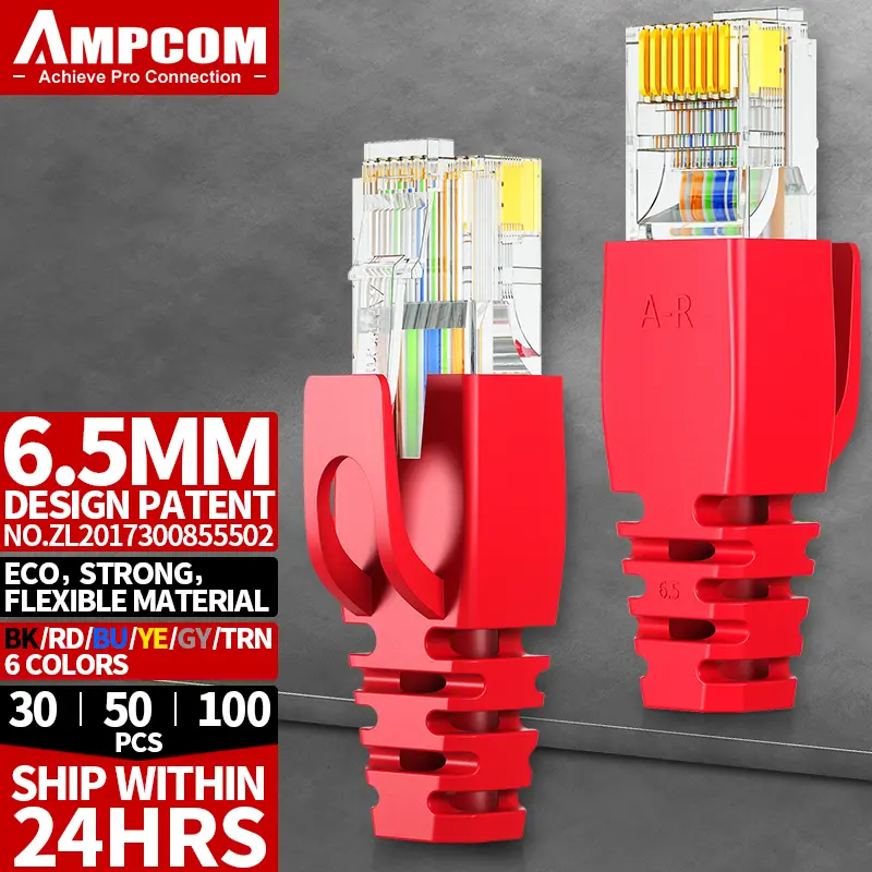 AMPCOM RJ45 Ethernet Network Cable Strain Relief Boots Cable Connector Plug Covers for CAT8 CAT7 CAT6A CAT6 CAT5E CAT5 - Image 17