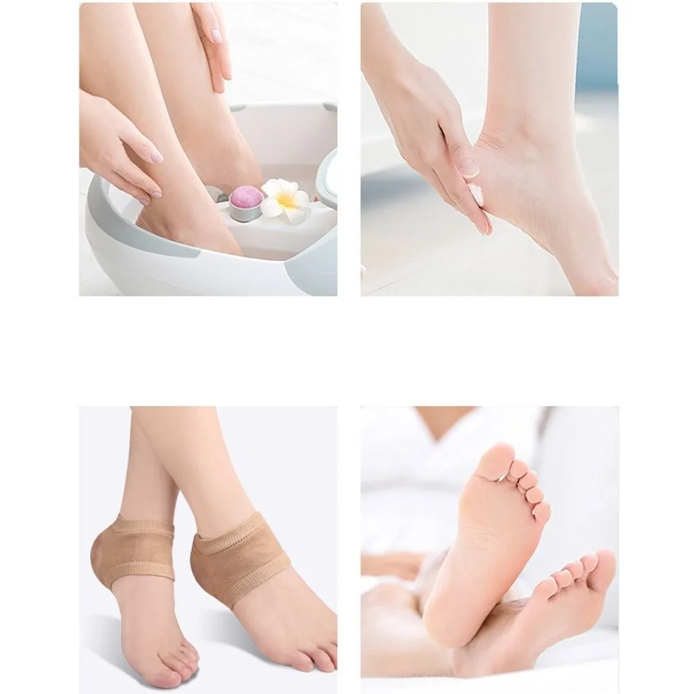 Silikon Ferse Schutzhülle Feuchtigkeitsspendende Anti-Riss Plantarfasziitis Ferse Socken Schmerzen Relief Fasziitis Unterstützung Schuh Pads – Detail 2