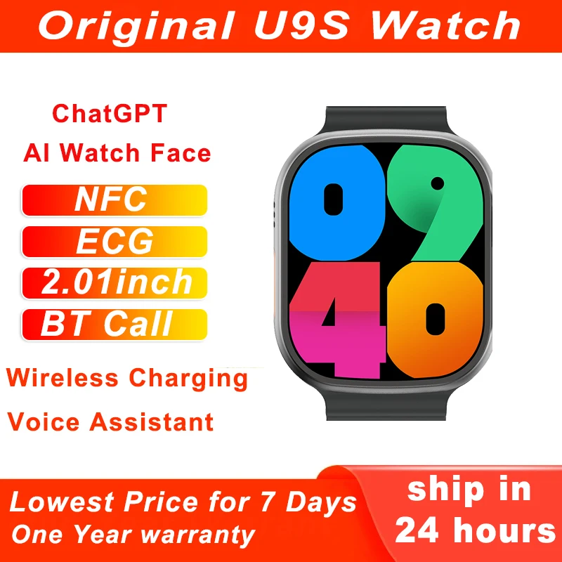Microwear U9S 스마트 워치 남녀공용, ChatGPT 블루투스 통화, 모션 게임, NFC, ECG, GPS 경로 추적, 스포츠 스마트 워치