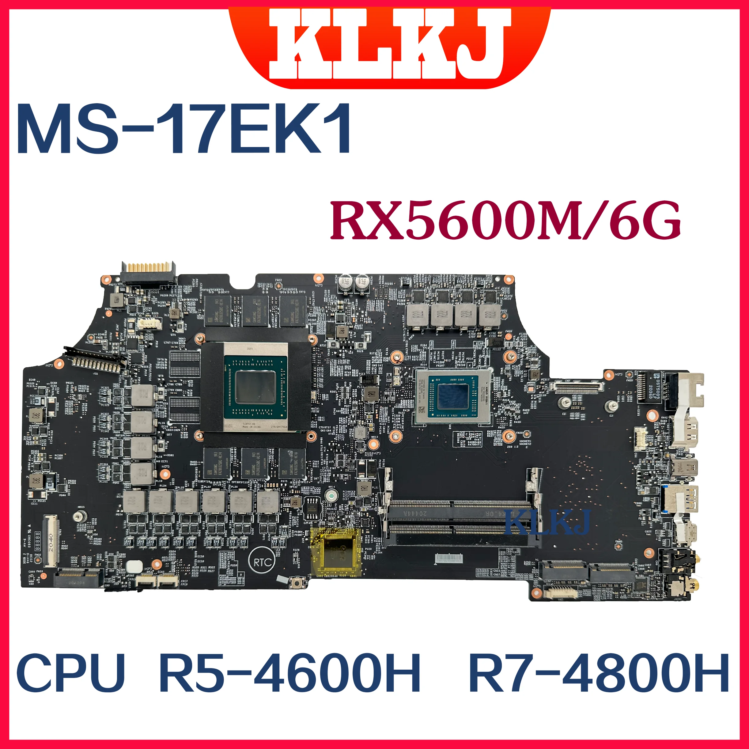Scheda Madre Dinzi Ms-17Ek1 Per Scheda Madre Per Laptop Msi Alpha 17 A4De Ms-17Ek Ms-17Ek1 Con R5-4600H R7-4800H Rx5600M-V3G 100% Test Ok