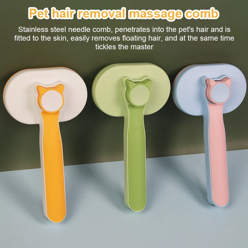 

Cat Comb Massage Cat Brush Self-cleaning Pet Hair Remover One Button Comb for Cats Hair Cleaning Pet Grooming Brush Pet Products