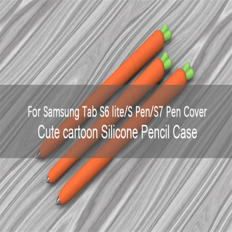 Estojo de Silicone para Lápis Tablet Touch Stylus Pen Cover Cartoon Cute Carrot para Samsung Galaxy Tab s6 Lite s7 fe s8 Ultra s9 Plus - Imagem 5