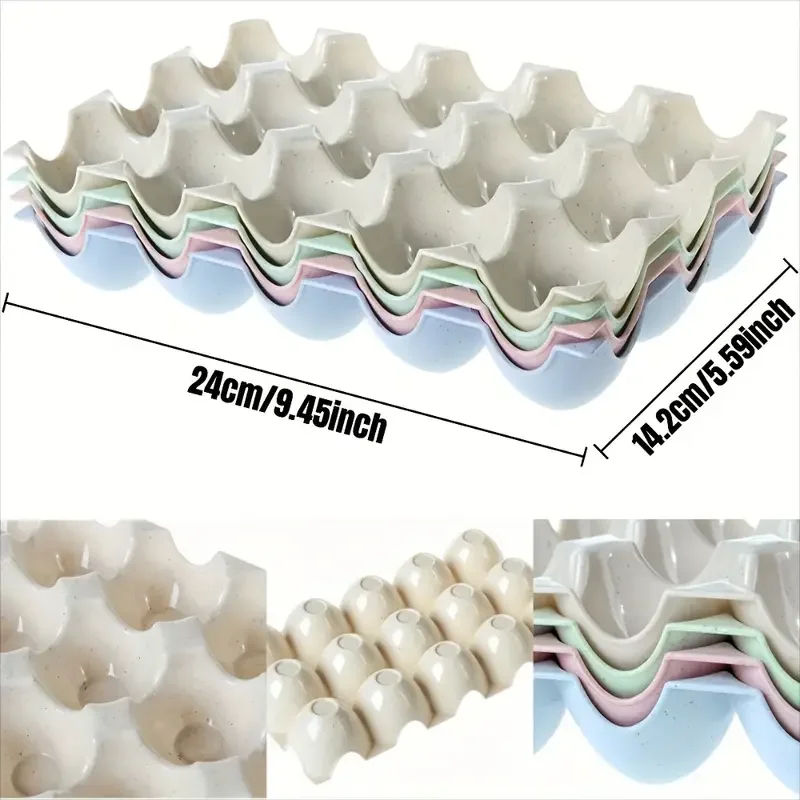 2/4件可拆卸鸡蛋储存盒套装 厨房鸡蛋托盘整理器 3