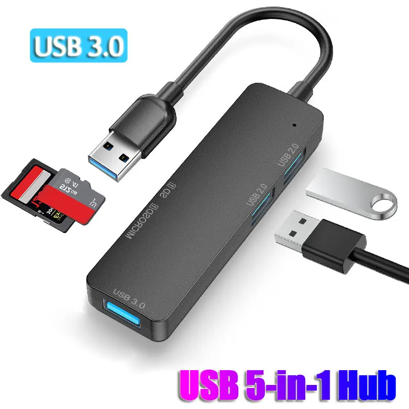 Usb 3.0 hub tf/sd slot 5 portas multi divisor adaptador otg para lenovo