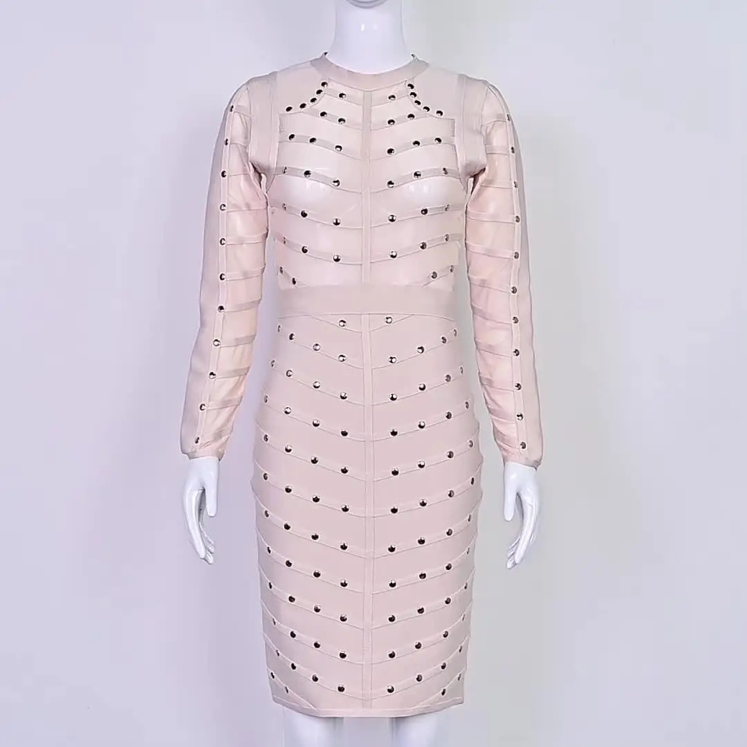 studded mesh bandage dress studded bandage and mesh dress Serena Studded Bandage Dress | Jaded London