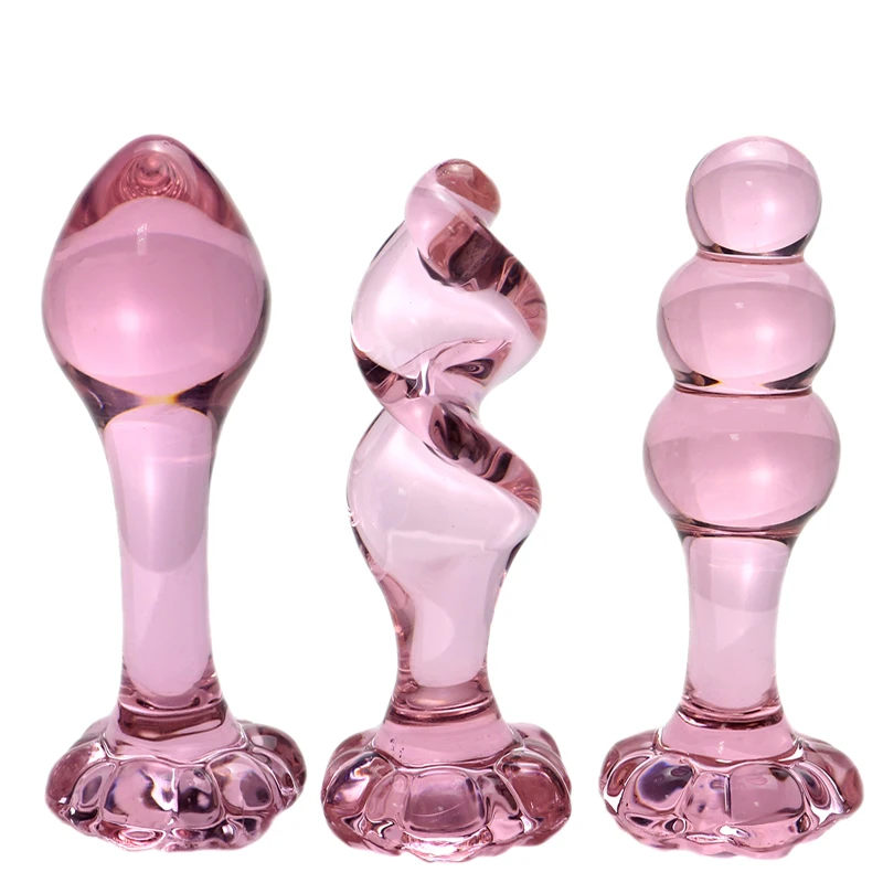 Crystal Glass Pink Anal Plug Dildo For Women And Men_voghion.com